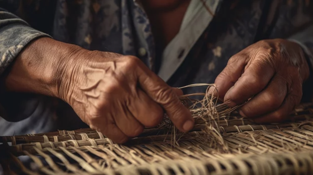 DECOBD-IMAGE 7 - handmade interior decoration - handmade interior decoration - Bangladeshi woman making a jute basket